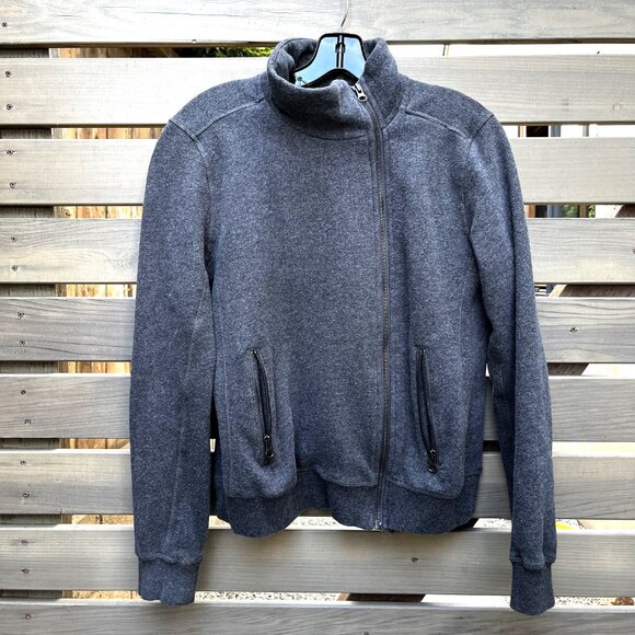 Marine Layer Dark Gray Asymmetrical Full Zipper Jacket, Soft and Warm, Small - Picture 5 of 6